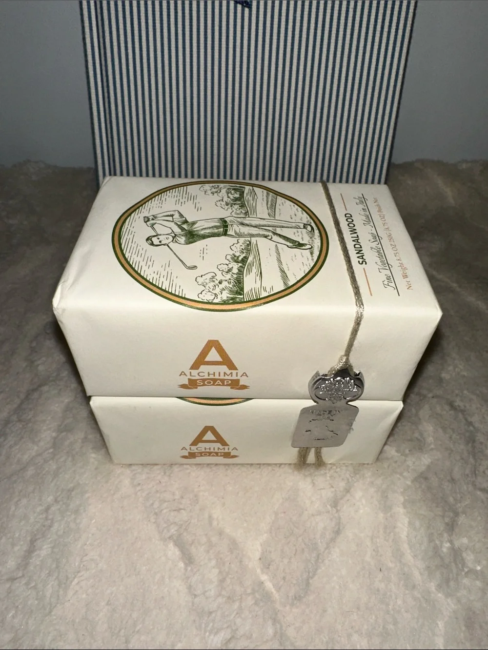 ALCHIMIA SOAP SANDALWOOD Scented Fine Vegetable Soap Bars for Men 2 Bars